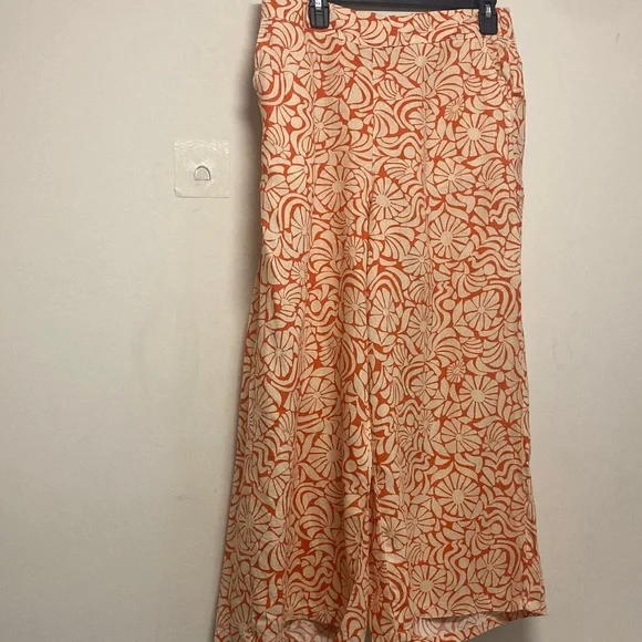 2 piece/Rachel Zoe Vibrant Orange and Cream Tank Top (LINEN) - Picture 2 of 2